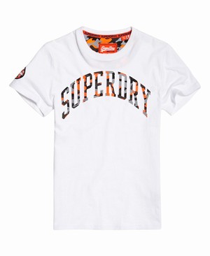 Superdry Camo Embossed Férfi Pólók Fehér | LCEPN0192